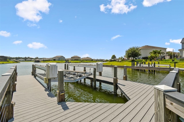 4950 Chase Ct, Saint Cloud, FL 34772 - dock with a water view, boat lift, and a residential view