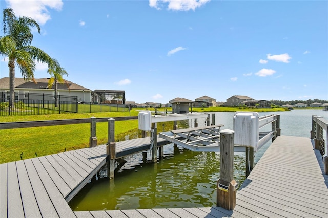 4950 Chase Ct, Saint Cloud, FL 34772 - dock area featuring a water view, a residential view, and boat lift