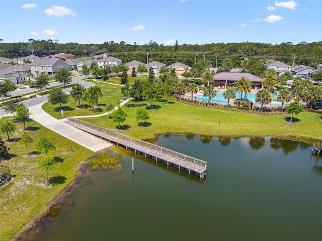 4950 Chase Ct, Saint Cloud, FL 34772 - aerial perspective of suburban area featuring a large body of water and a pool area