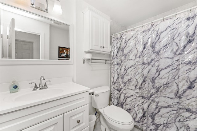 3420 Santa Clara Dr, Punta Gorda, FL 33983 - full bathroom featuring vanity, toilet, and a shower with curtain