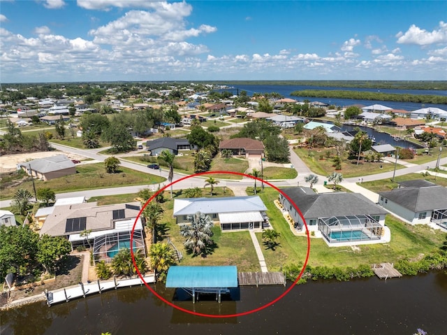 3420 Santa Clara Dr, Punta Gorda, FL 33983 - aerial view of residential area featuring a nearby body of water and a pool area