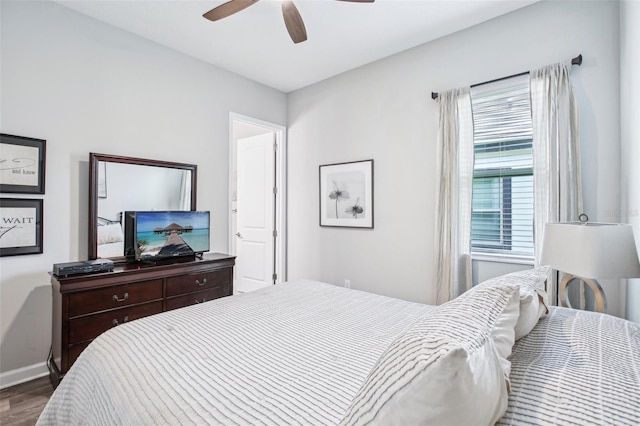 31510 Cabana Rye Ave, San Antonio, FL 33576 - bedroom with wood finished floors and a ceiling fan