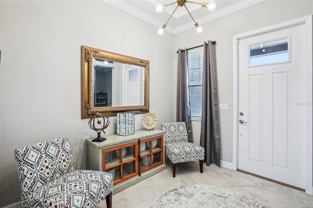 31510 Cabana Rye Ave, San Antonio, FL 33576 - foyer entrance with crown molding and a chandelier