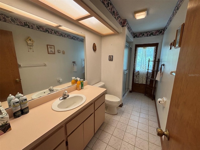 2995 N Bravo Dr, Beverly Hills, FL 34465 - full bathroom with a stall shower, toilet, and vanity