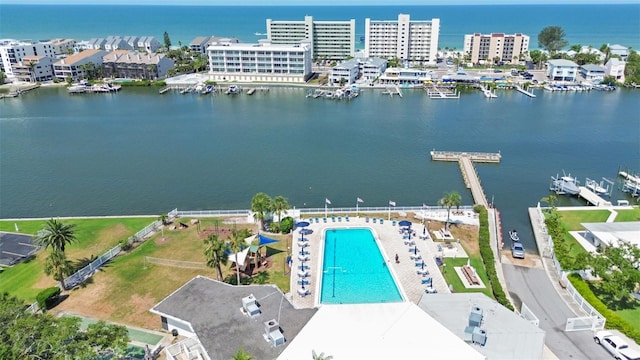 10216 Regal Dr Unit 310, Largo, FL 33774 - aerial view of a large body of water and a pool