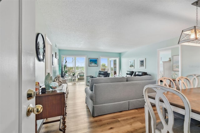 10216 Regal Dr Unit 310, Largo, FL 33774 - living room featuring a textured ceiling and wood finished floors