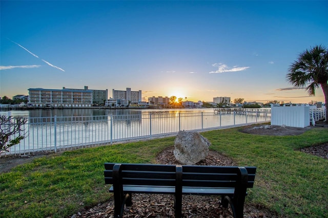 10216 Regal Dr Unit 310, Largo, FL 33774 - yard at dusk with a water view