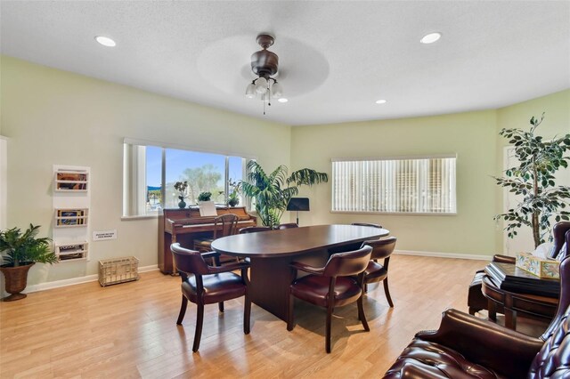 10216 Regal Dr Unit 310, Largo, FL 33774 - dining room featuring ceiling fan, light wood-type flooring, recessed lighting, and baseboards