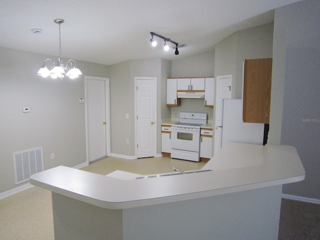 24741 Ravello St, Land O Lakes, FL 34639 - kitchen featuring white appliances, a sink, under cabinet range hood, and light countertops
