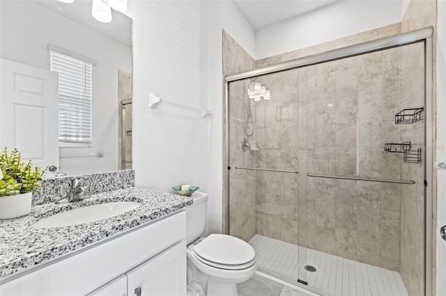 3071 Marine Grass Dr, Wimauma, FL 33598 - full bathroom with a stall shower, toilet, and vanity