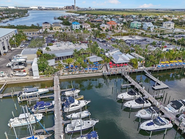 drone / aerial view of a large body of water