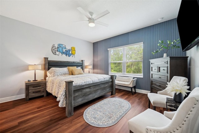 12817 Cobalt Ter, Bradenton, FL 34211 - bedroom featuring baseboards, wood finished floors, and ceiling fan