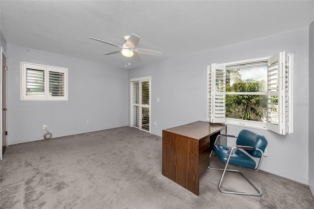 6536 115th Ln, Seminole, FL 33772 - office space with a ceiling fan and carpet flooring