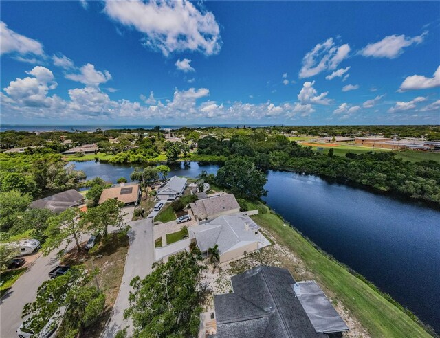 699 Merlins Ct, Tarpon Springs, FL 34689 - aerial perspective of suburban area with a large body of water