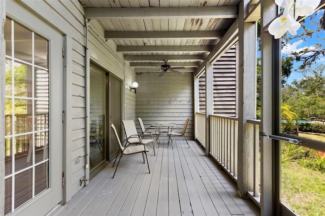 2033 Arbor Dr, Clearwater, FL 33760 - wooden deck featuring ceiling fan