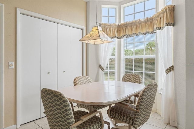 9188 Rhett Ln, Weeki Wachee, FL 34613 - dining room featuring light tile patterned floors, healthy amount of natural light, and baseboards