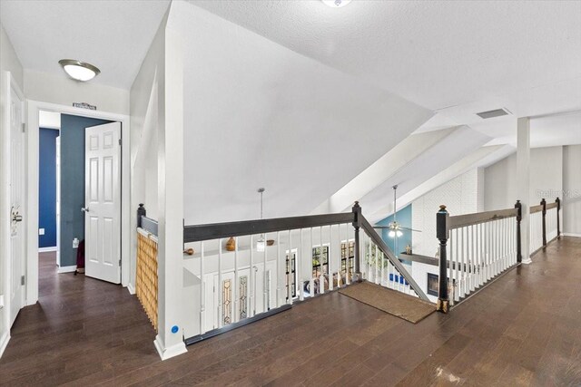 11207 Donneymoor Dr, Riverview, FL 33569 - hall with wood finished floors, an upstairs landing, and baseboards