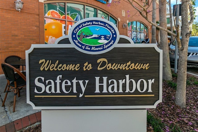 view of community sign