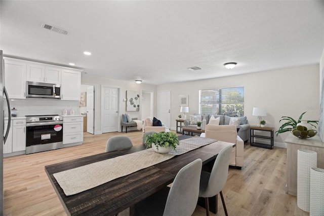 4549 Ontario Dr, New Port Richey, FL 34652 - dining area featuring light wood-type flooring, recessed lighting, and baseboards