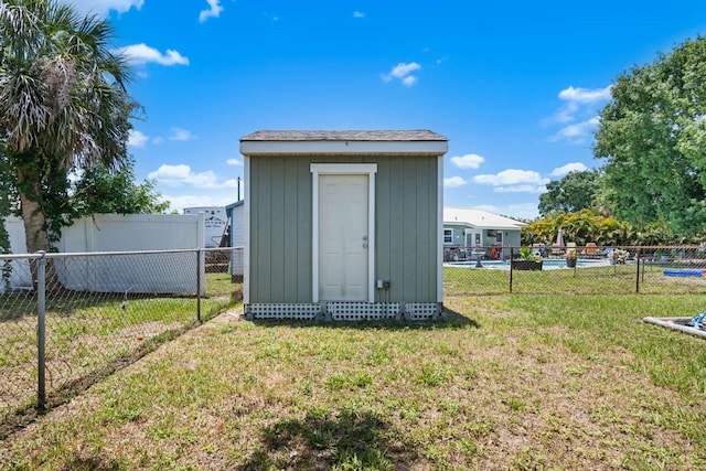 view of shed