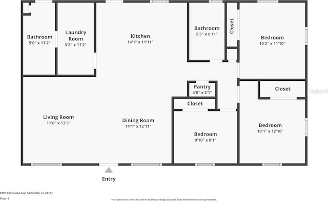 8497 Portulaca Ave, Seminole, FL 33777 - floor plan / room layout