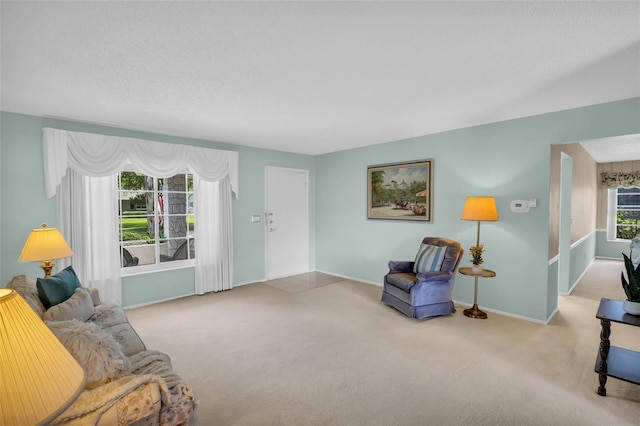 2113 Malcolm Dr, Palm Harbor, FL 34684 - sitting room with carpet flooring and baseboards