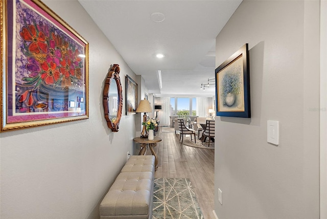 700 Beach Dr NE Unit 704, Saint Petersburg, FL 33701 - hall featuring wood finished floors and recessed lighting