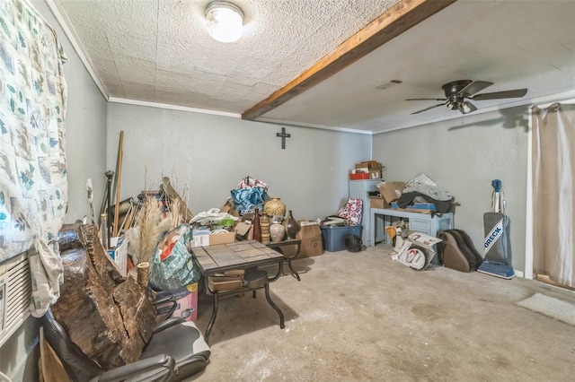 797 Hwy Unit 196, Cantonment, FL 32533 - basement with ceiling fan, ornamental molding, and a textured wall
