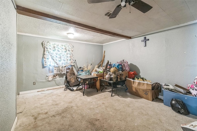 797 Hwy Unit 196, Cantonment, FL 32533 - carpeted office space featuring a textured wall, ceiling fan, and baseboards