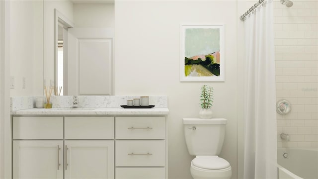 8625 Linked Dr, New Port Richey, FL 34655 - full bath featuring vanity, toilet, and shower / bathtub combination with curtain