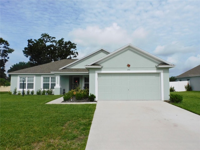 206 Samantha Ave, Auburndale, FL 33823 - ranch-style house featuring driveway, an attached garage, and stucco siding
