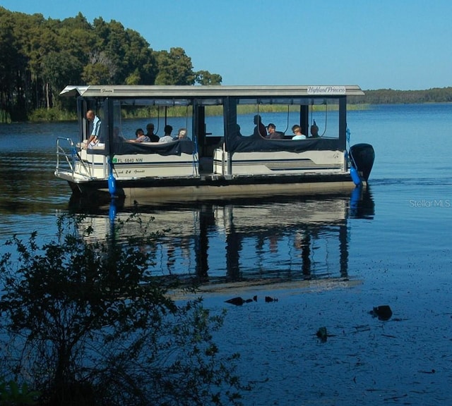 2380 Shelly Dr Unit B, Palm Harbor, FL 34684 - dock with a water view and a wooded view