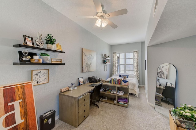 402 S Armenia Ave Unit 139A, Tampa, FL 33609 - office space featuring a ceiling fan, light colored carpet, lofted ceiling, and baseboards