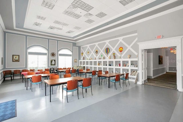 community lobby featuring ornamental molding