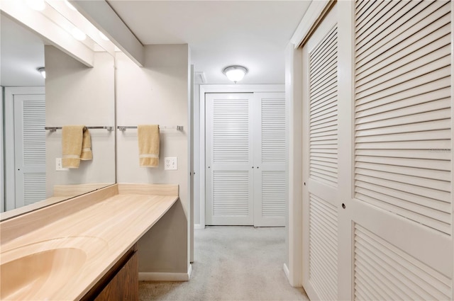 4006 Cypress Ln Unit 4006, Tampa, FL 33618 - bathroom featuring vanity, baseboards, and a closet