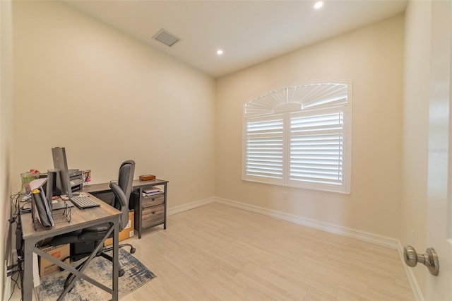 2484 SW 33rd Cir, Okeechobee, FL 34974 - office area featuring recessed lighting and light wood-type flooring