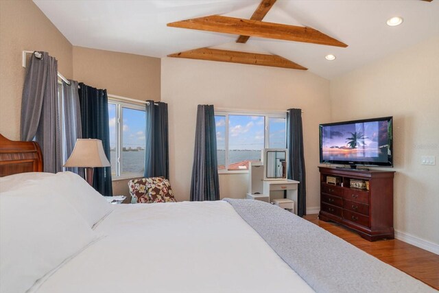 1963 Edgewater Dr, Clearwater, FL 33755 - bedroom with wood finished floors, baseboards, and recessed lighting