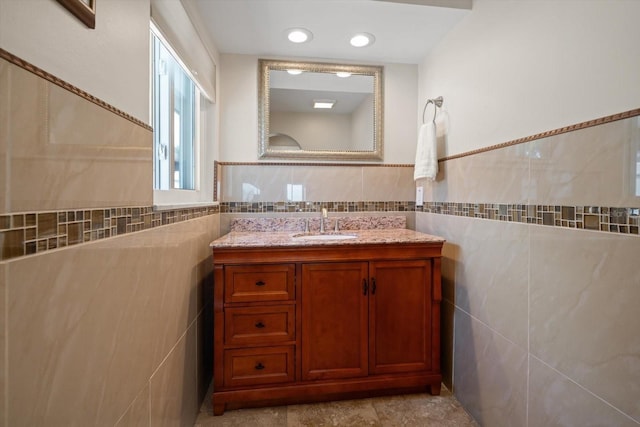 1963 Edgewater Dr, Clearwater, FL 33755 - bathroom with tile walls and vanity