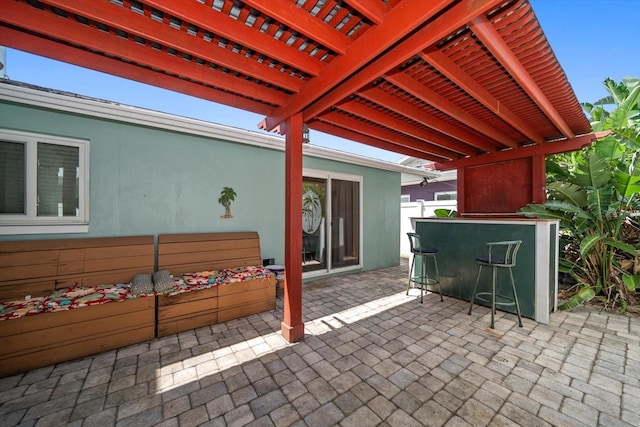 1963 Edgewater Dr, Clearwater, FL 33755 - view of patio featuring a pergola