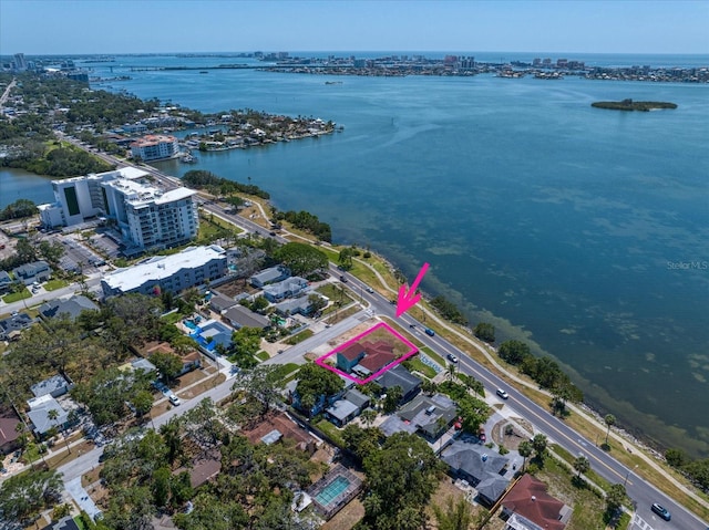 1963 Edgewater Dr, Clearwater, FL 33755 - view of urban area featuring a large body of water and property parcel outlined