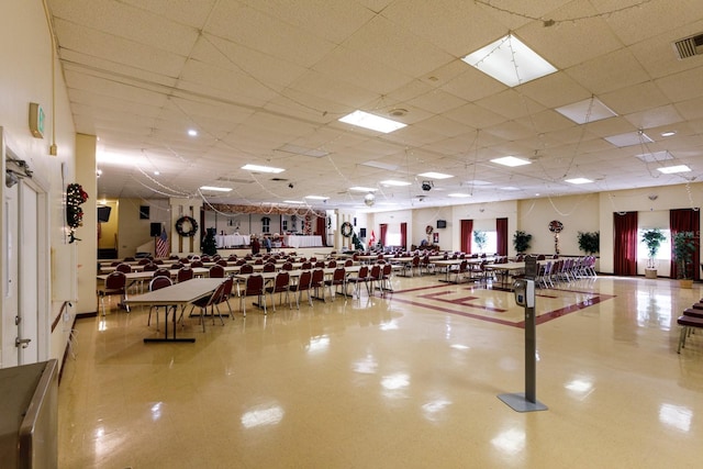 miscellaneous room featuring a drop ceiling