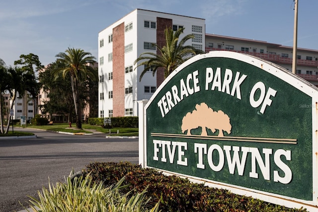 view of community sign