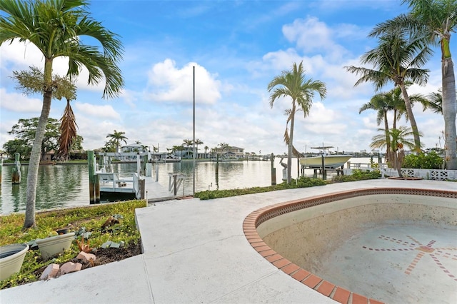 5 Marina Ter, Treasure Island, FL 33706 - view of property's community featuring boat lift, a boat dock, and a water view
