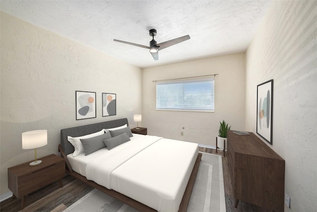 2002 Australia Way E Unit 66, Clearwater, FL 33763 - bedroom featuring wood finished floors and a ceiling fan