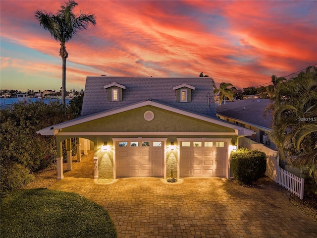 474 20th Ave, Indian Rocks Beach, FL 33785 - view of front of property featuring decorative driveway, a garage, and stucco siding