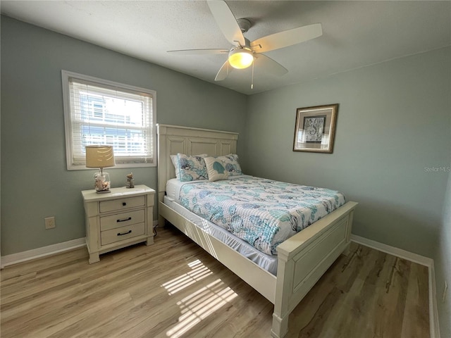 474 20th Ave, Indian Rocks Beach, FL 33785 - bedroom featuring light wood-style flooring, baseboards, and a ceiling fan