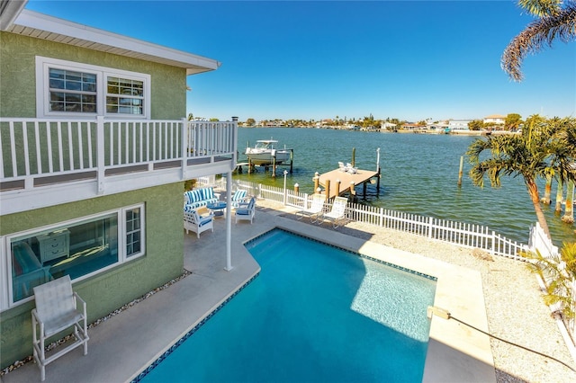 474 20th Ave, Indian Rocks Beach, FL 33785 - view of pool with a water view, a patio, a dock, and boat lift