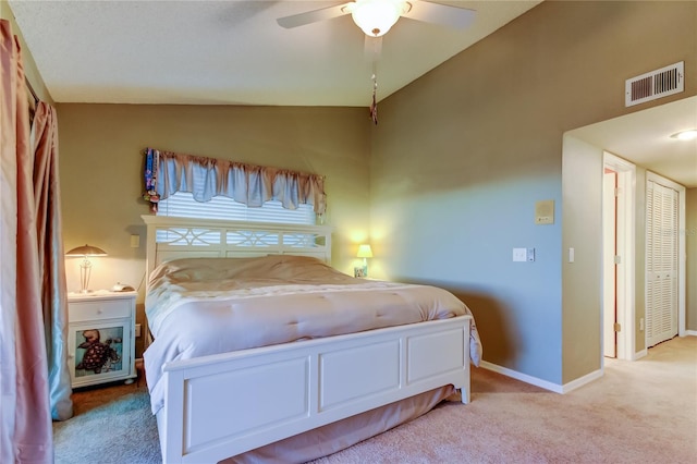 9484 Tara Cay Ct Unit 8, Seminole, FL 33776 - carpeted bedroom featuring lofted ceiling, ceiling fan, and baseboards