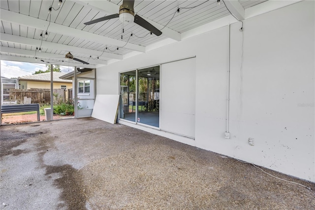 5215 Denver St NE, Saint Petersburg, FL 33703 - view of patio with ceiling fan and fence