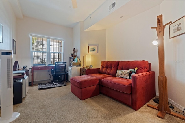 200 4th Ave S Unit 220, Saint Petersburg, FL 33701 - living room featuring carpet floors and ceiling fan
